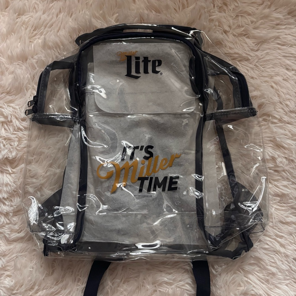 Clear Miller Lite Backpack - Navy Blue and Gold